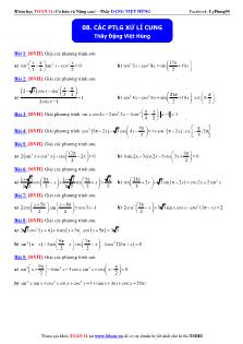 Bài giảng môn toán: Các phương trình lượng giác xử lí cung