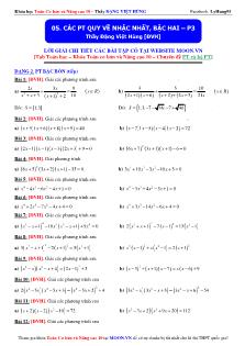 Bài giảng môn toán: Các phương trình quy về bậc nhất, bậc hai phần 3