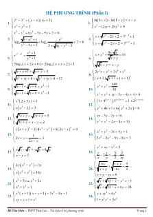 Bài giảng môn toán: Hệ phương trình (phần I)