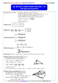 Bài giảng môn toán: Hệ thức lượng trong tam giác phần1