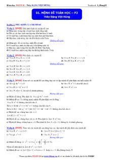 Bài giảng môn toán: Mệnh đề toán học phần 2
