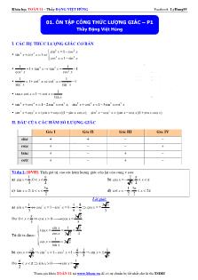 Bài giảng môn toán: Ôn tập công thức lượng giác