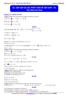 Bài giảng môn toán: Tập hợp và các phép toán về tập hợp