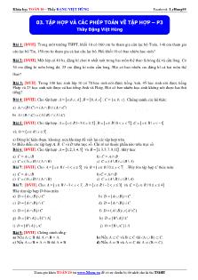 Bài giảng môn toán: Tập hợp và các phép toán về tập hợp phần 3