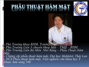 Bài giảng Phẫu thuật hàm mặt