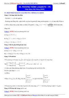 Bài giảng Phương trình logarith 6