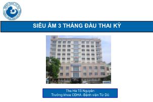 Bài giảng Siêu âm 3 tháng đầu thai kỳ