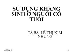 Bài giảng Sử dụng kháng sinh ở người có tuổi