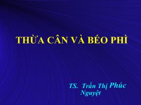 Bài giảng Thừa cân và béo phì