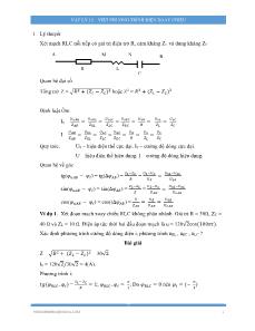 Bài giảng Vật lý 12: Viết phương trình điện xoay chiều