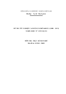 Đề thi tốt nghiệp cao đẳng nghề khoá 2 (2008 – 2011)