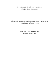 Đề thi tốt nghiệp cao đẳng nghề khoá 2 (2008 – 2011)