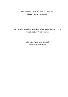 Đề thi tốt nghiệp cao đẳng nghề khoá 2 (2008 – 2011)