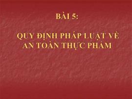 Giáo trình Quy định pháp luật về an toàn thực phẩm