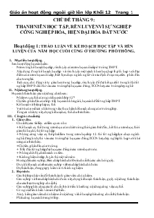 Hoạt động 1: thảo luận về kế hoạch học tập và rèn luyện của năm học cuối cùng ở trường phổ thông