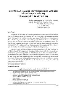 Khuyến cáo 2008 của hội tim mạch học Việt Nam về chẩn đoán, điều trị tăng huyết áp ở trẻ em