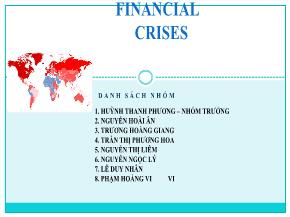 Bài giảng Financial crises