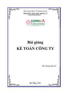 Bài giảng kế toán công ty