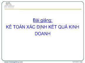 Bài giảng: Kế toán xác định kết quả kinh doanh