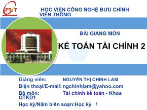 Bài giảng môn kế toán tài chính 2