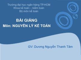 Bài giảng môn: Nguyên lý kế toán