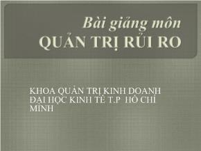 Bài giảng môn Quản trị rủi ro