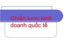 Chiến lược kinh doanh quốc tế