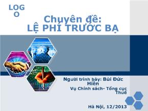 Chuyên đề Lệ phí trước bạ