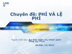 Chuyên đề: Phí và lệ phí