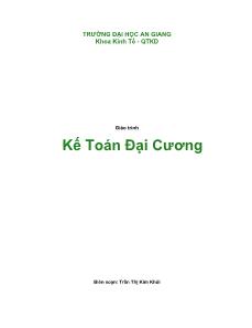 Giáo trình Kế toán đại cương