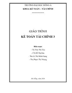 Giáo trình Kế toán tài chính 3