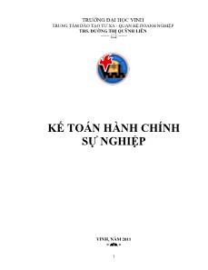 Kế toán hành chính sự nghiệp