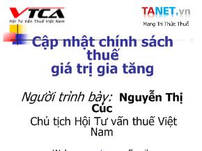 Kế toán kiểm toán - Cập nhật chính sách thuế giá trị gia tăng