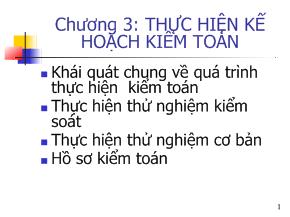 Kế toán kiểm toán - Chương 3: Thực hiện kế hoạch kiểm toán