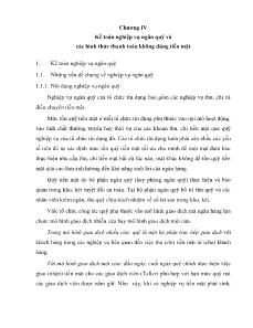 Kế toán kiểm toán - Chương IV: Kế toán nghiệp vụ ngân quỹ và các hình thức thanh toán không dùng tiền mặt