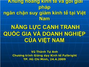 Năng lực cạnh tranh quốc gia và doanh nghiệp của Việt Nam