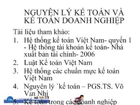 Nguyên lý kế toán và kế toán doanh nghiệp