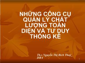 Những công cụ quản lý chất lượng toàn diện và tư duy thống kê