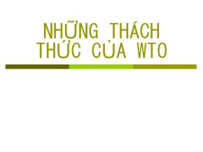 Những thách thức của WTO