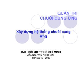 Quản trị chuỗi cung ứng - Xây dựng hệ thống chuỗi cung ứng