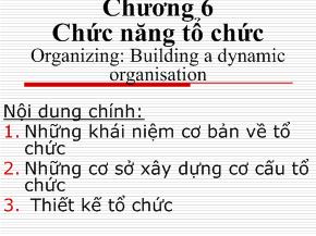 Quản trị học - Chương 6: Chức năng tổ chức