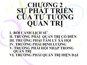 Quản trị kinh doanh - Chương 2: Sự phát triển của tư tưởng quản trị