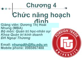 Quản trị kinh doanh - Chương 4: Chức năng hoạch định