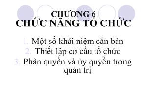 Quản trị kinh doanh - Chương 6: Chức năng tổ chức