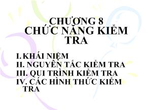 Quản trị kinh doanh - Chương 8: Chức năng kiểm tra