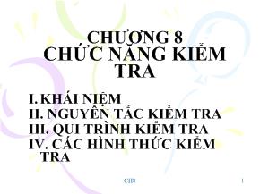 Quản trị kinh doanh - Chương 8: Chức năng kiểm tra