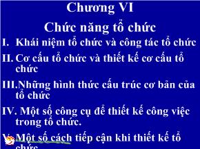 Quản trị kinh doanh - Chương VI: Chức năng tổ chức