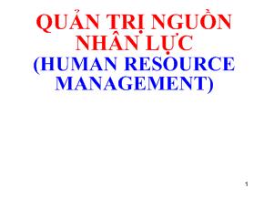 Quản trị nguồn nhân lực