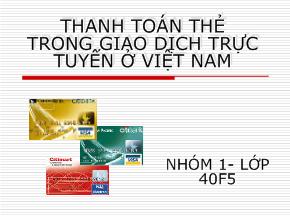 Thanh toán thẻ ttrong giao dịch trực tuyến ở Việt Nam