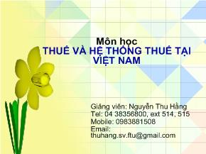 Thuế và hệ thống thuế tại Việt Nam